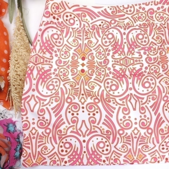 New Adidas ClimaCool Orange Pink White Patterned Golf Tennis Skort Sz 6 - Picture 14 of 14